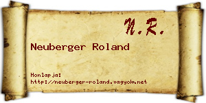 Neuberger Roland névjegykártya